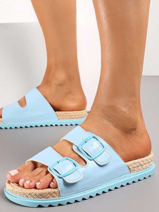 Tia - Sandaler med spænder og sål i flettet look